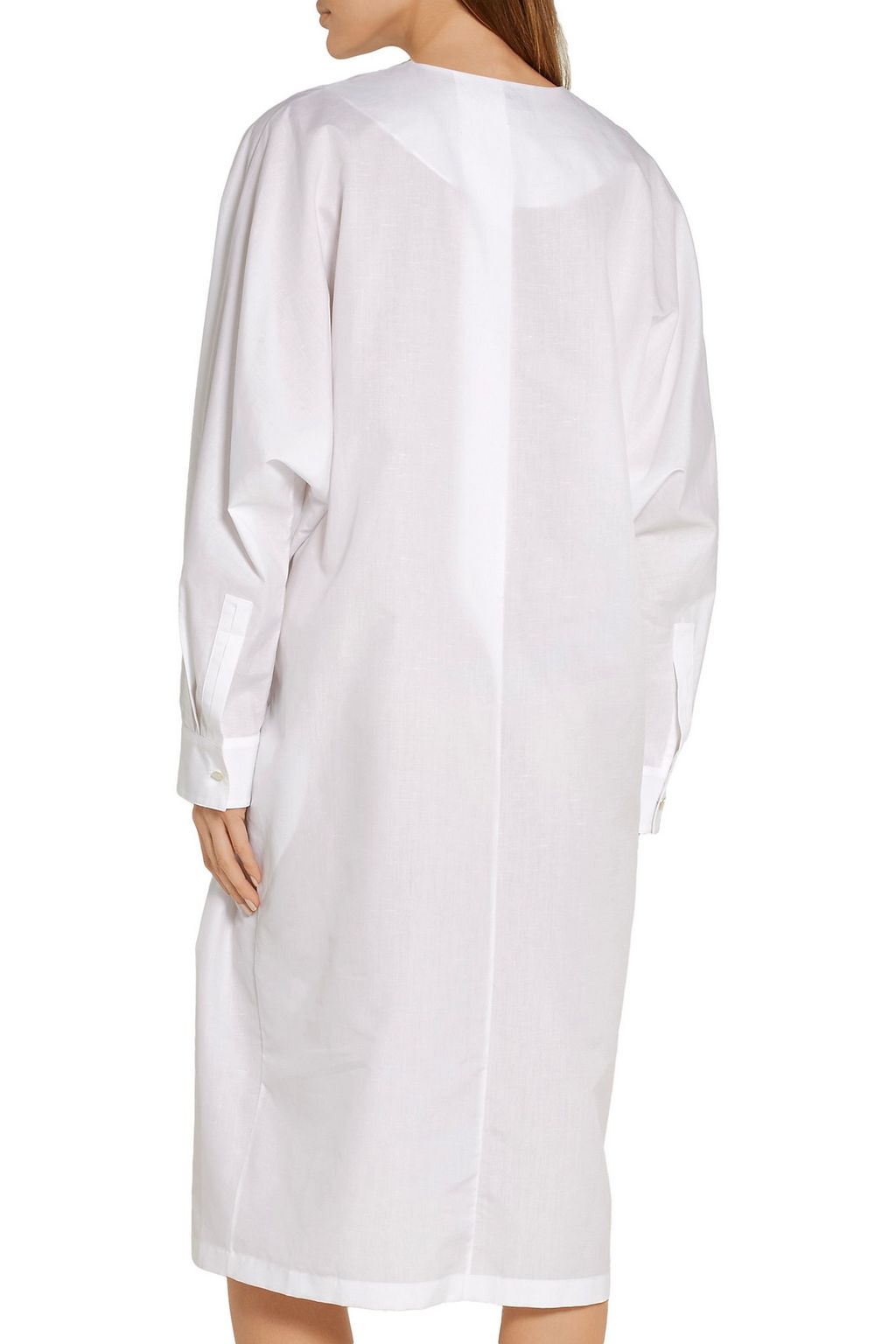 THE ROW Batcan cotton and linen-blend shirt dress