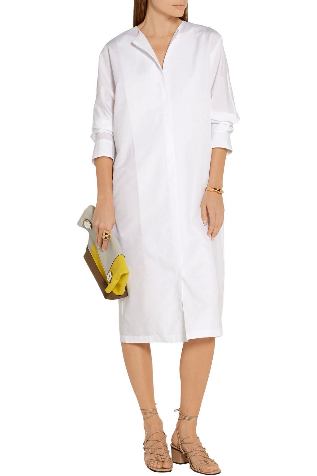 THE ROW Batcan cotton and linen-blend shirt dress