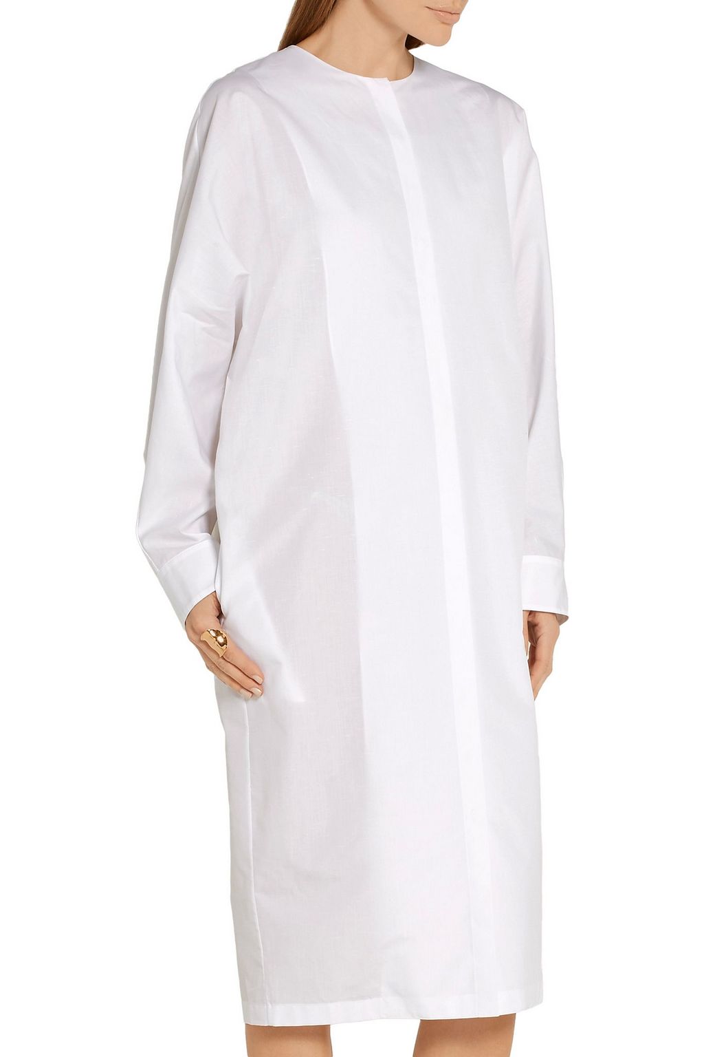 THE ROW Batcan cotton and linen-blend shirt dress