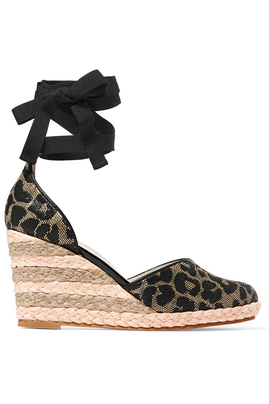 leopard print wedge espadrilles