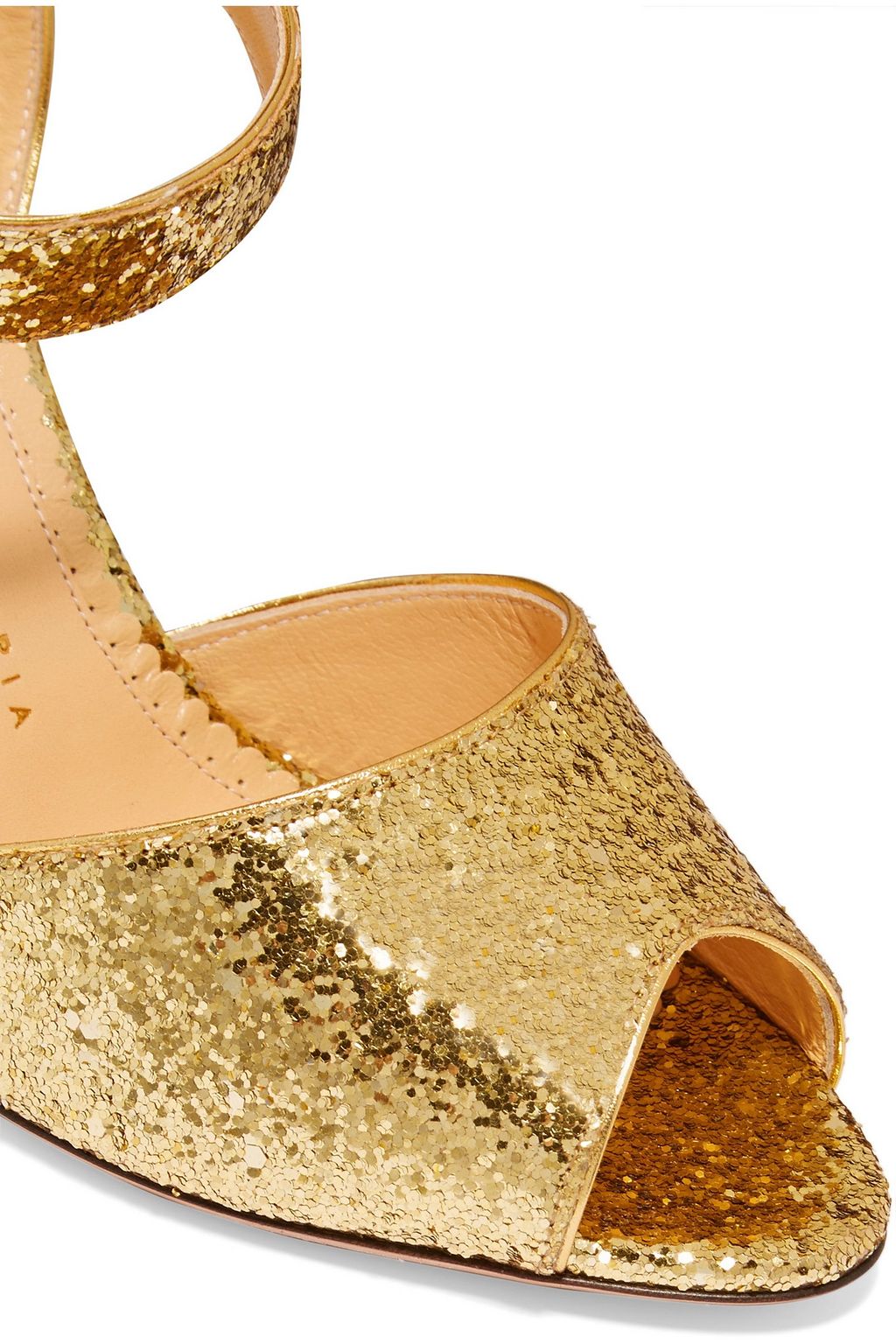 CHARLOTTE OLYMPIA Emma glittered leather sandals