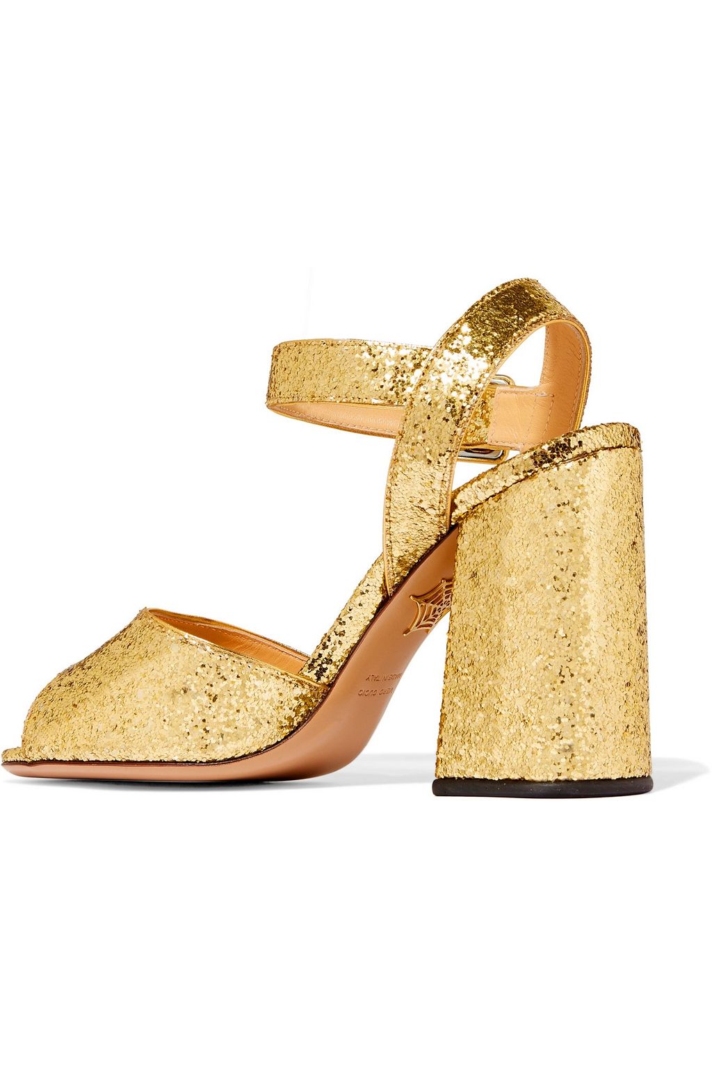 CHARLOTTE OLYMPIA Emma glittered leather sandals