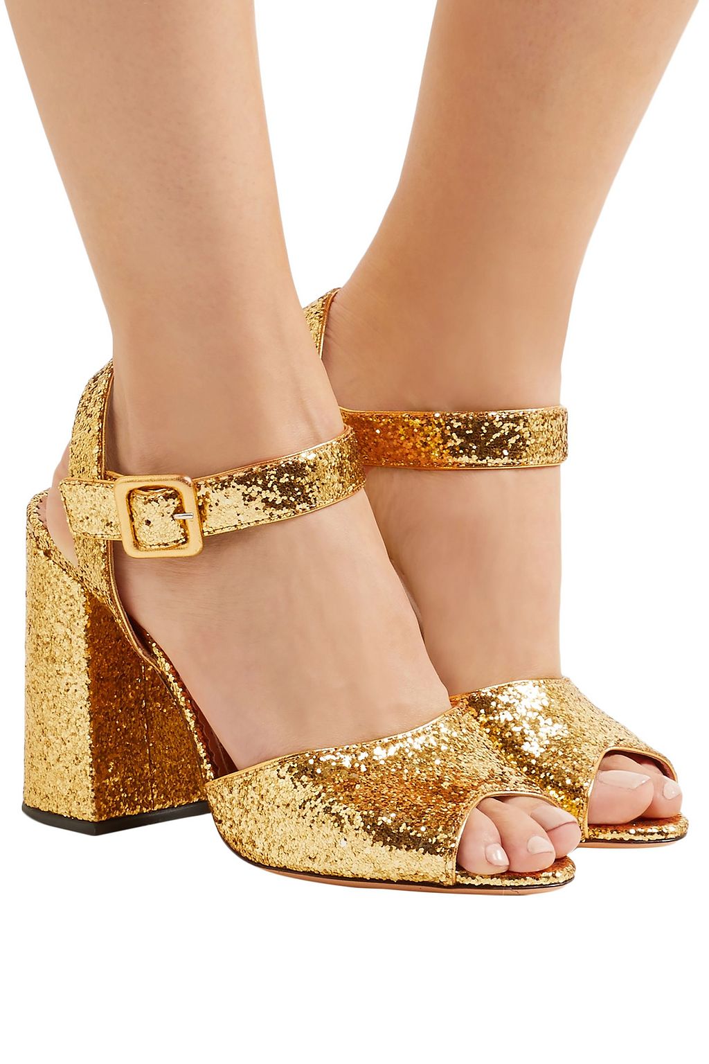 CHARLOTTE OLYMPIA Emma glittered leather sandals