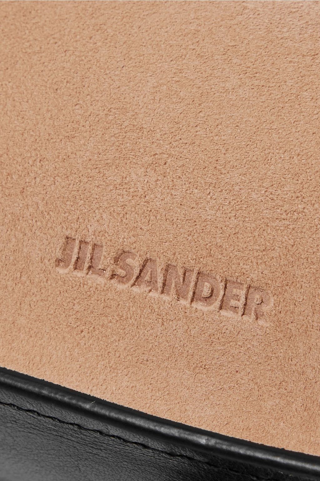 JIL SANDER Small two-tone leather and suede bucket bag
