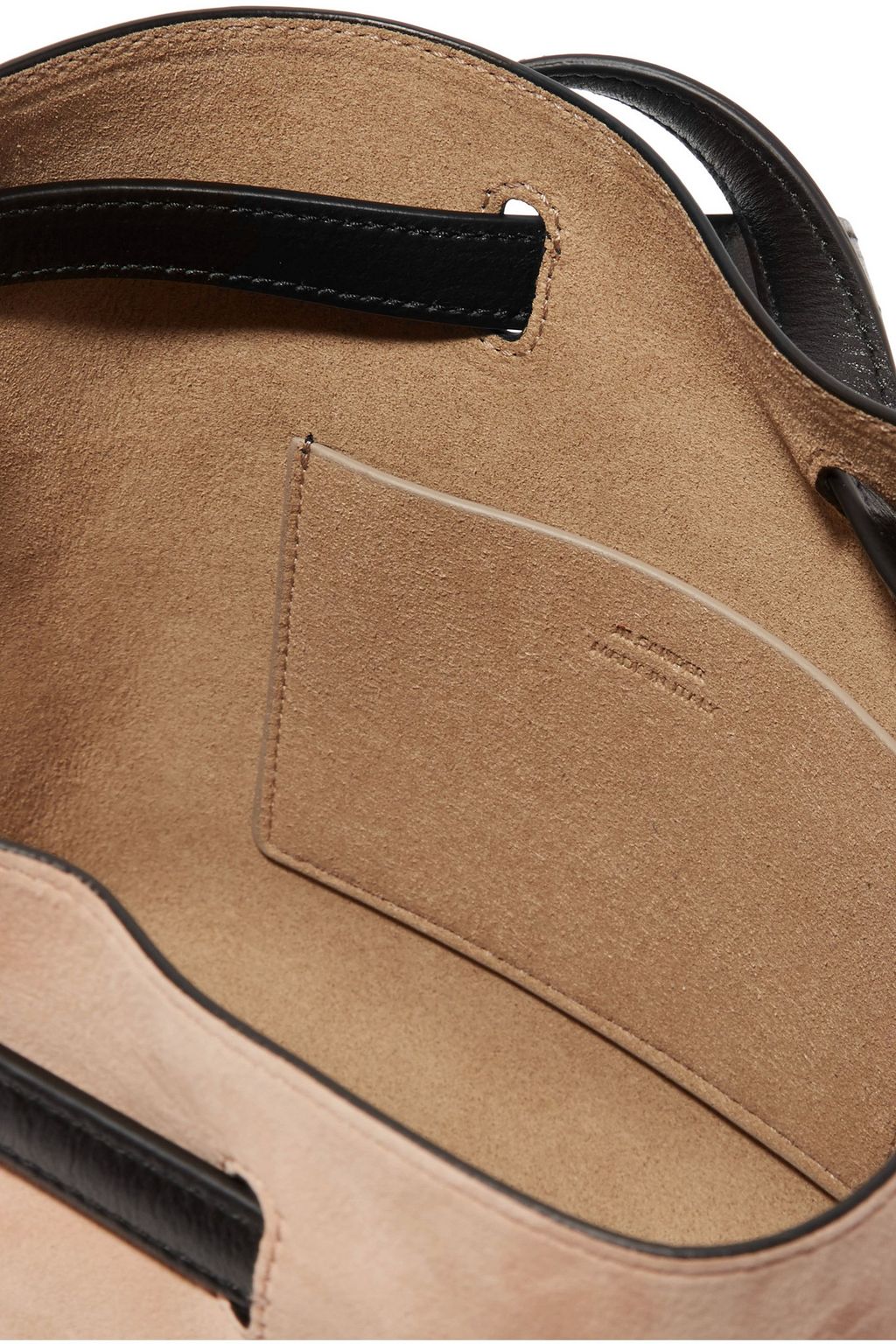 JIL SANDER Small two-tone leather and suede bucket bag