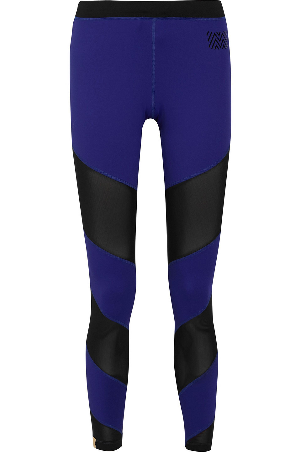 monreal london - waterfall mesh-paneled stretch-jersey leggings - blue - s