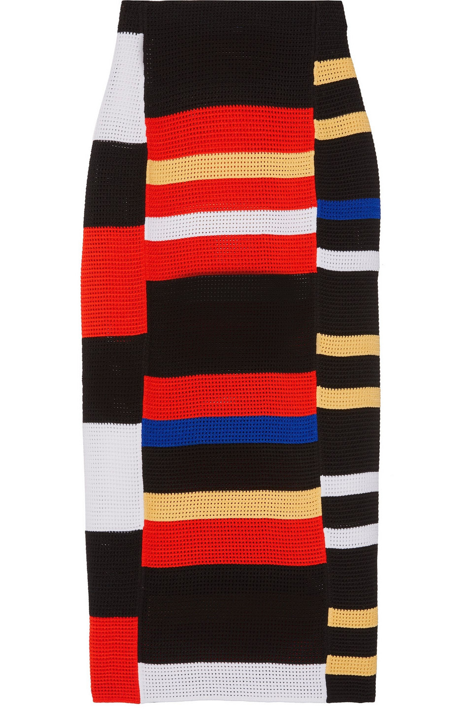 proenza schouler - striped crochet-knit midi skirt - red - xs