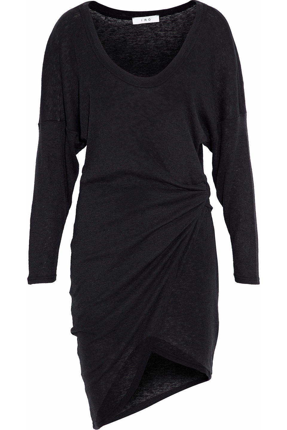 iro - asymmetric gathered stretch-knit mini dress - blue - s