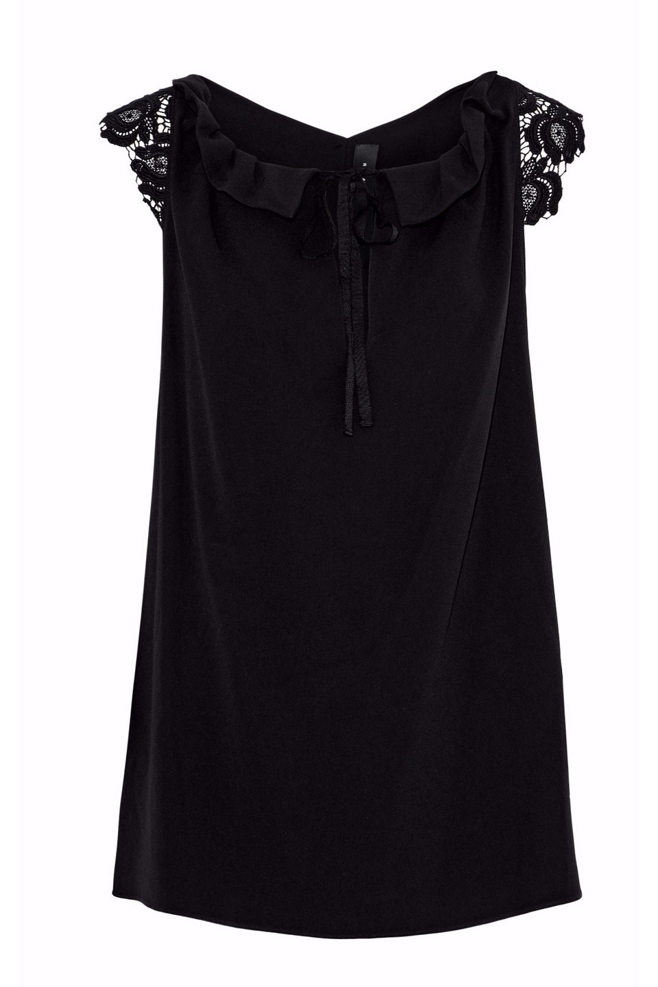 roland mouret - lace-trimmed crepe top - black - uk/au 12