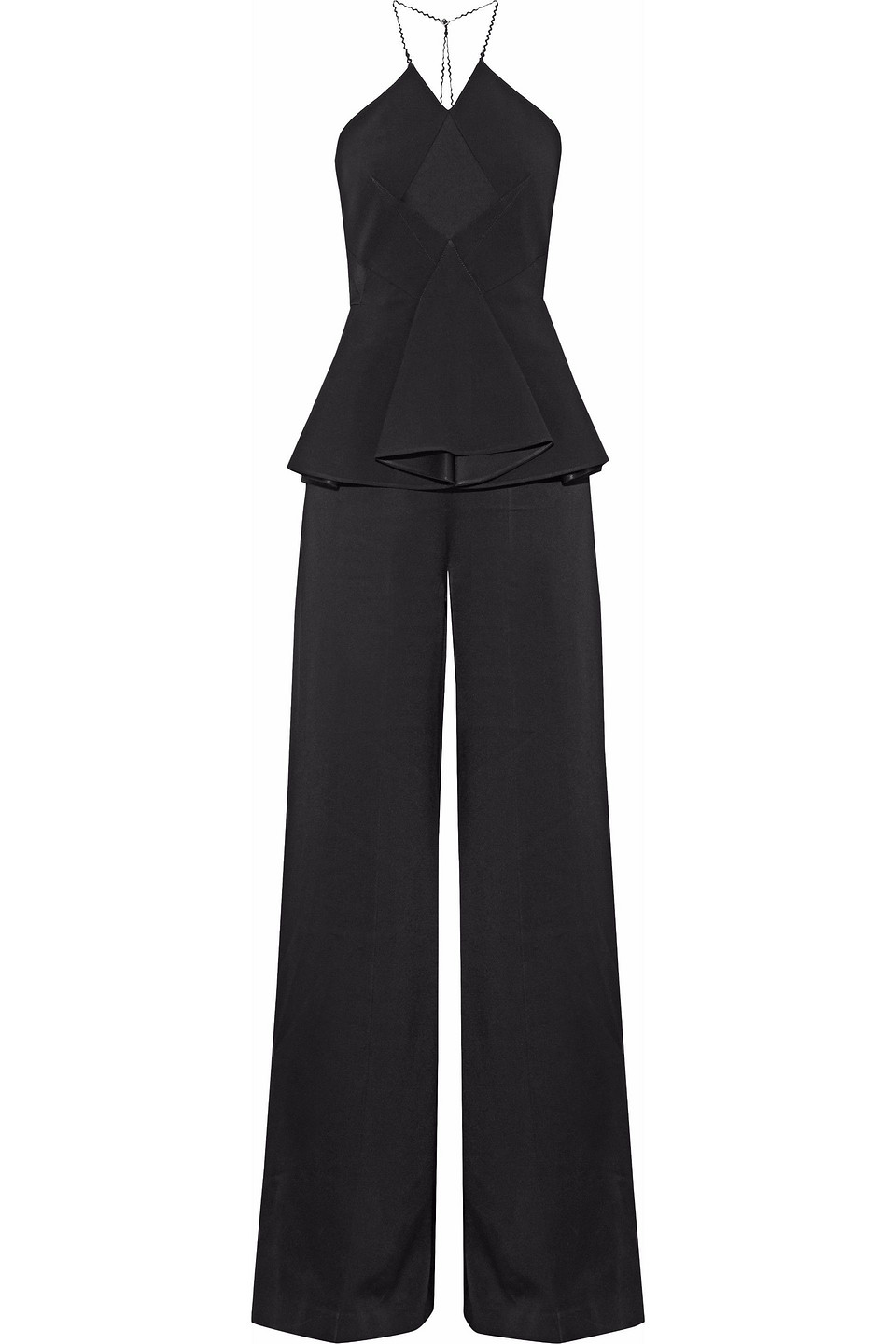 roland mouret - carlyle cady peplum jumpsuit - black - uk/au 8