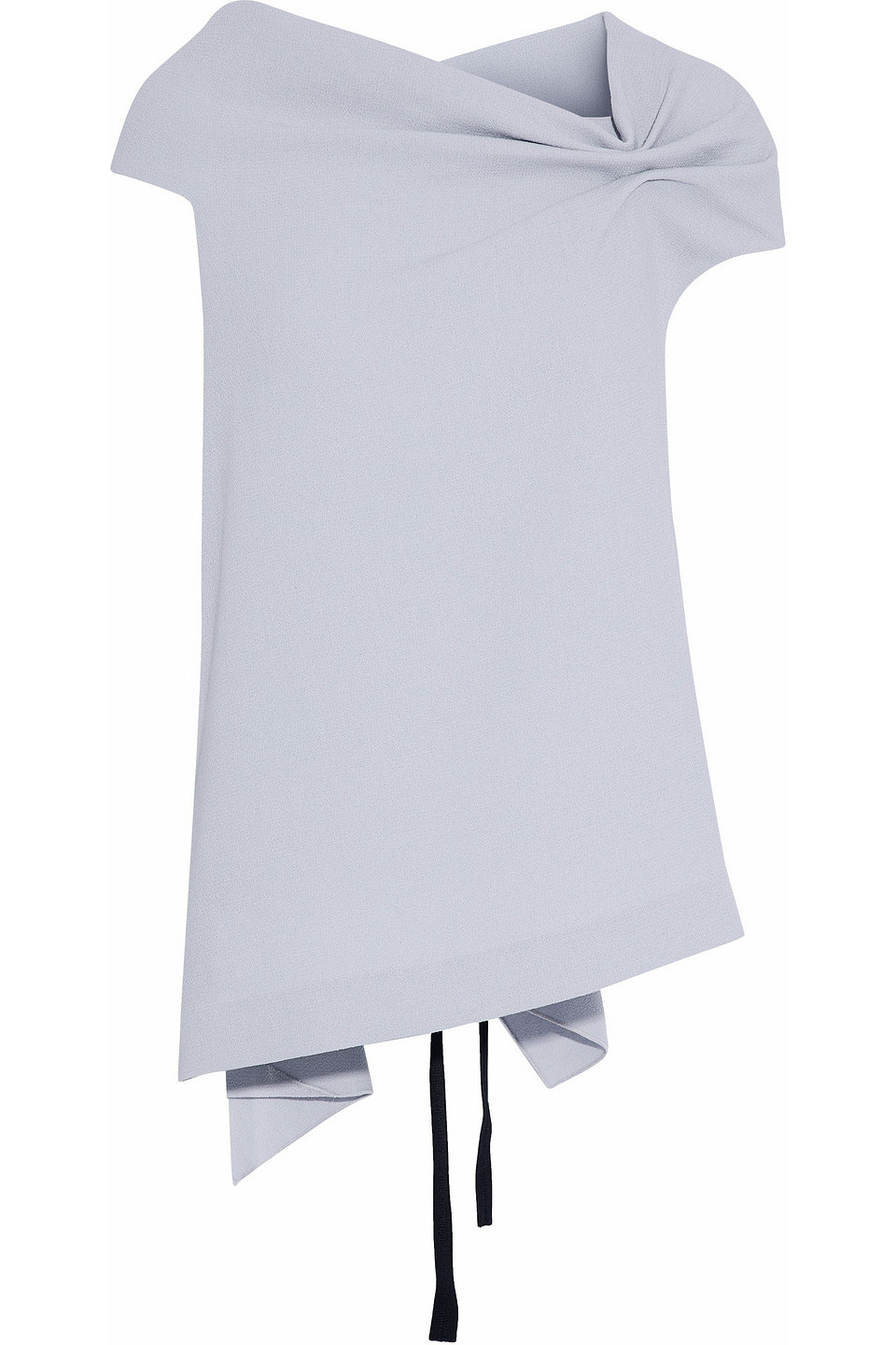 Roland Mouret Eugene Draped Wool-crepe Top In Gray