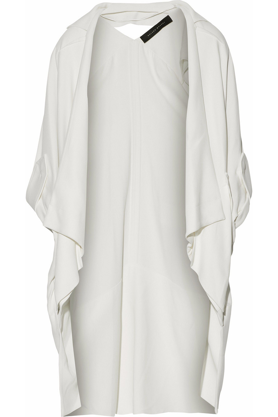 roland mouret - paneled cutout cotton-blend jacket - white - xs