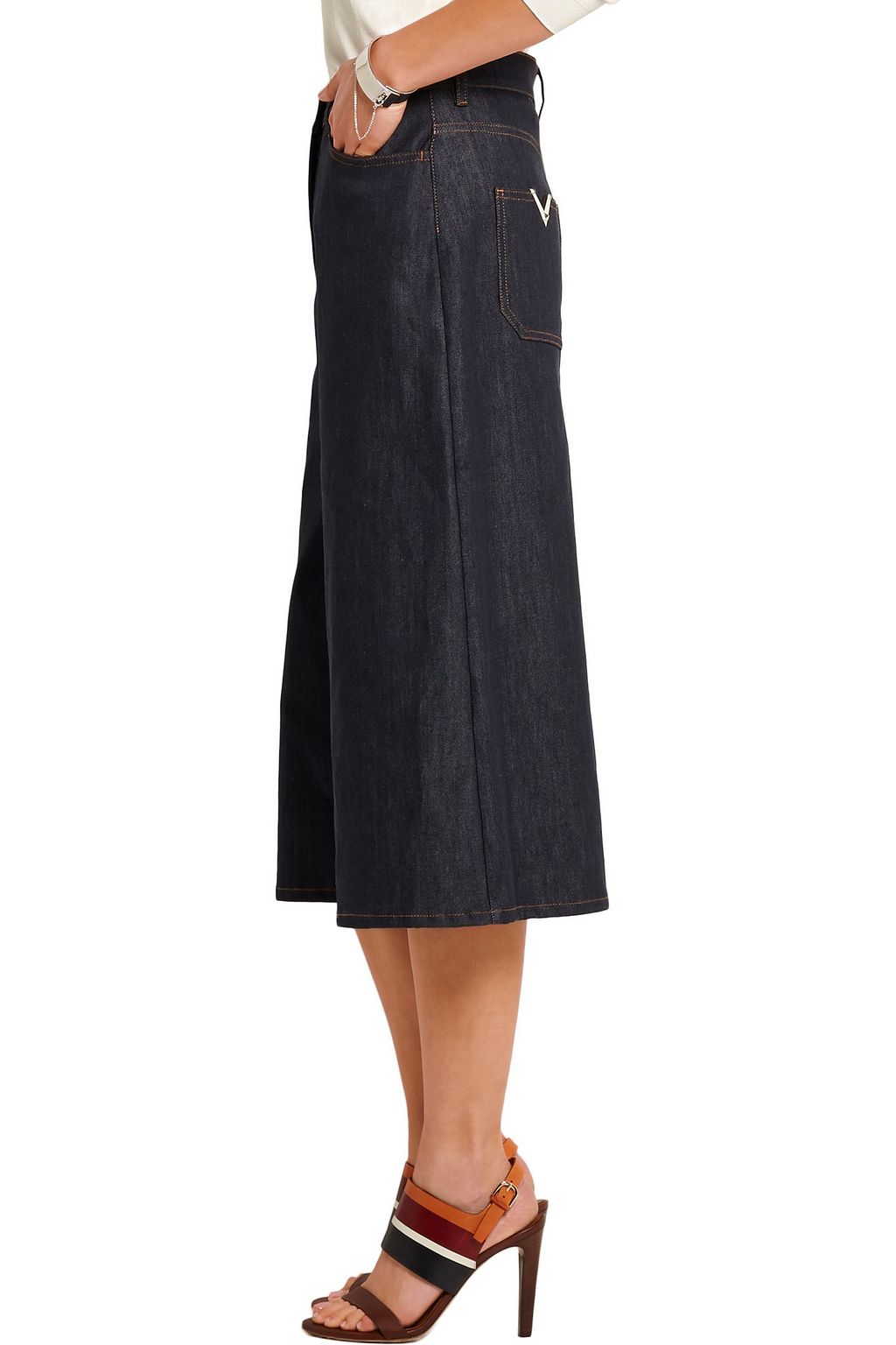 VALENTINO GARAVANI Cropped high-rise wide-leg jeans