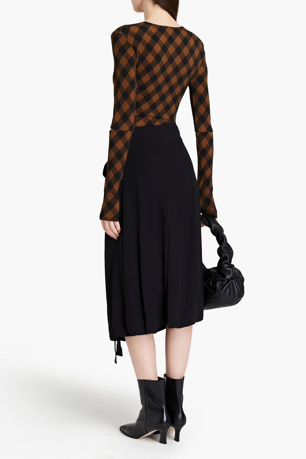 MARNI Pleated cady midi wrap skirt
