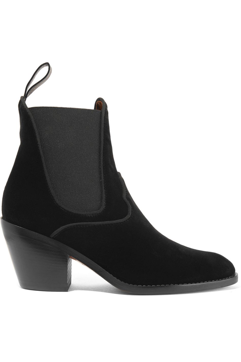 black velvet chelsea boots