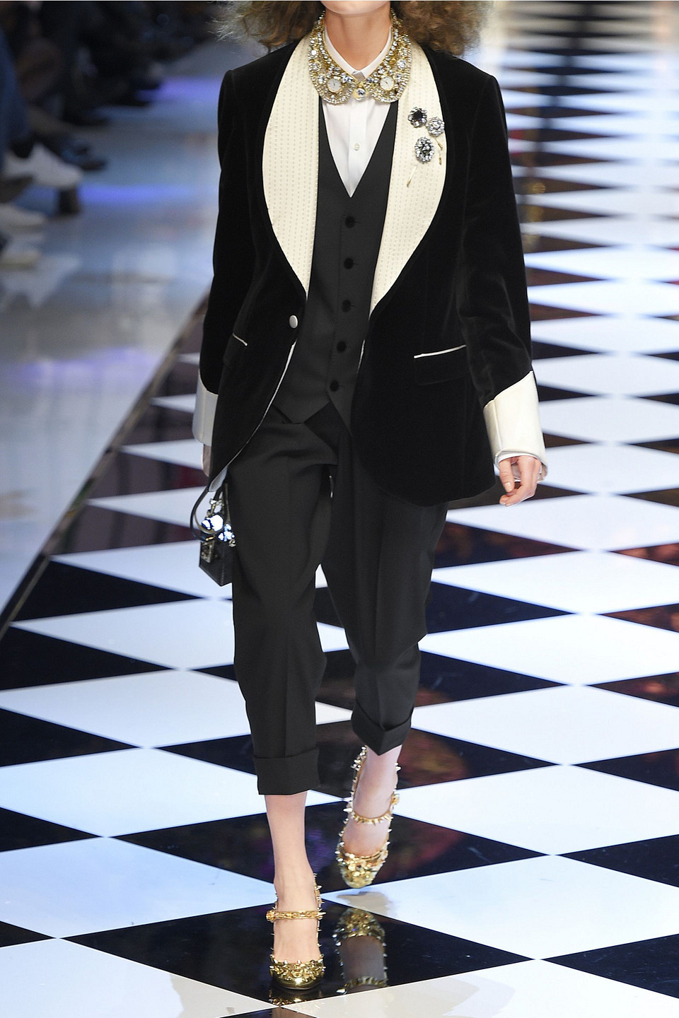 Dolce & Gabbana Cropped Stretch Wool-blend Tapered Pants In Black
