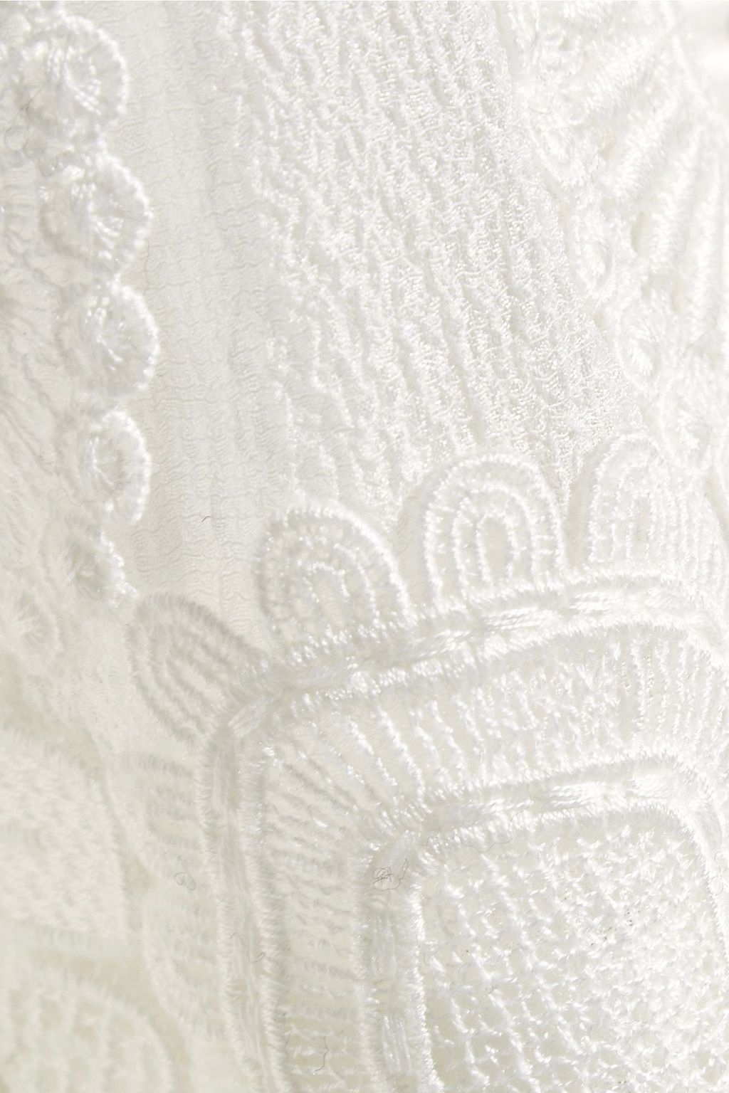 CHLOÉ Guipure lace-trimmed stretch-silk mousseline maxi skirt