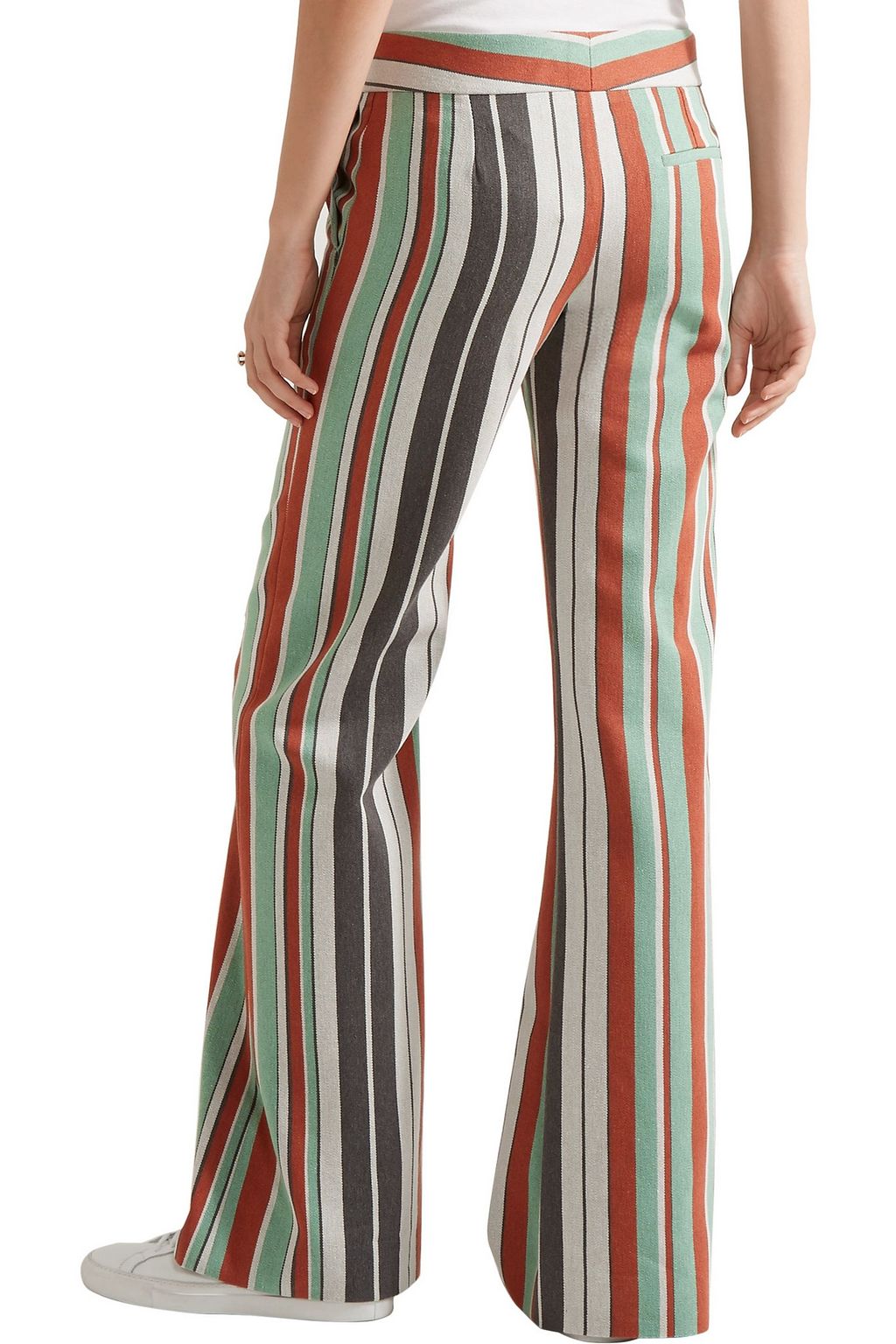 CHLOÉ Striped cotton-blend twill wide-leg pants