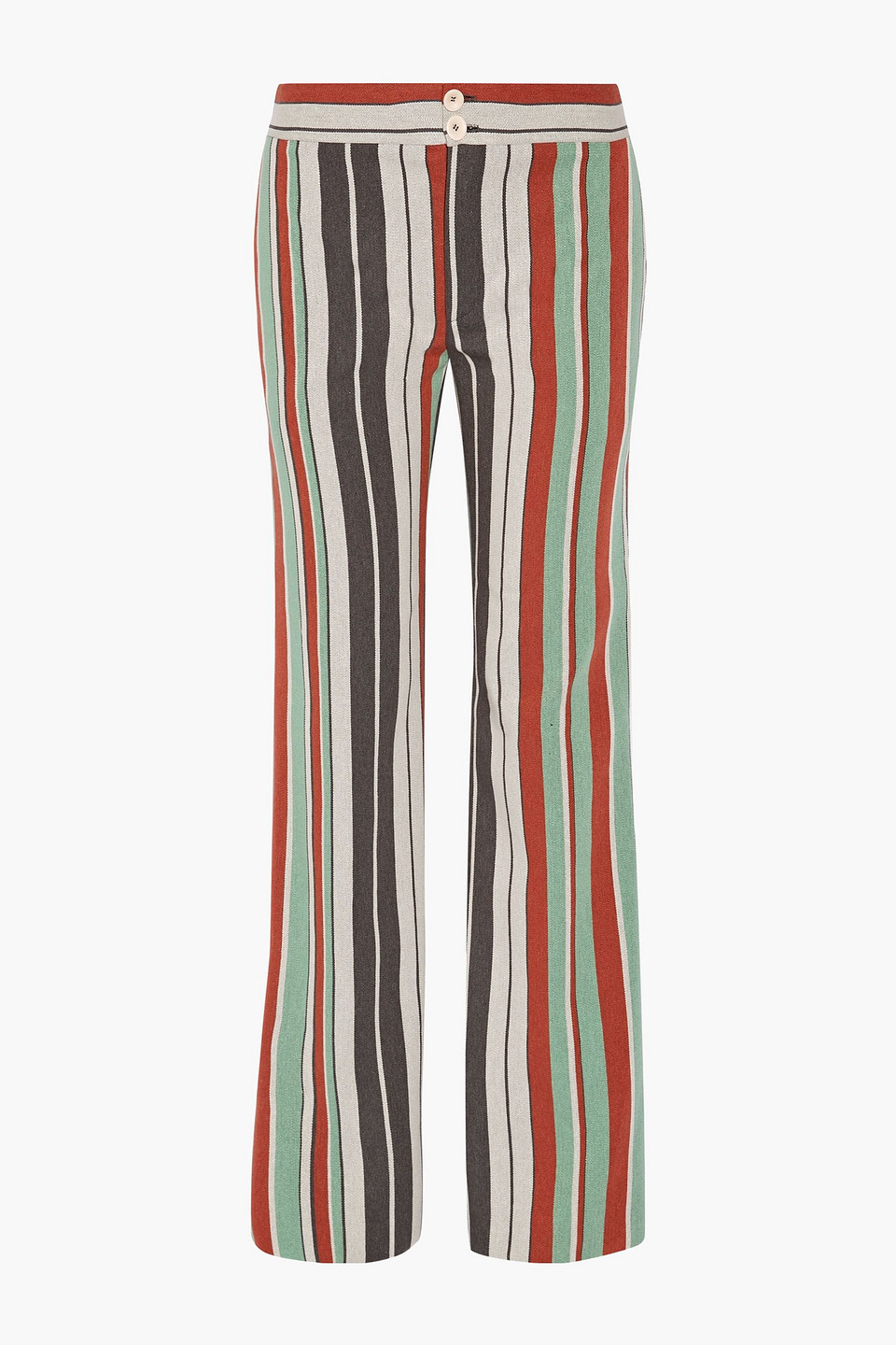 Chloé Striped cotton-blend twill wide-leg pants