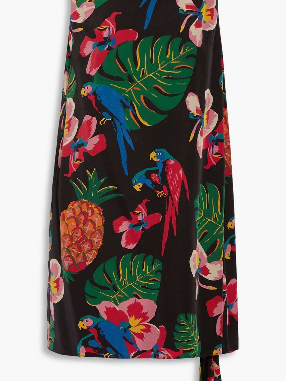 draped printed silk crepe de chine mini dress