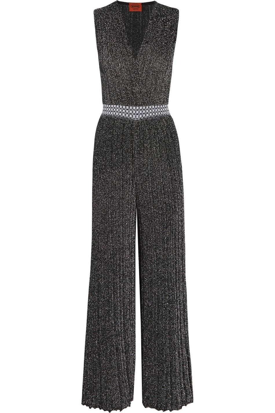 metallic knit jumpsuit