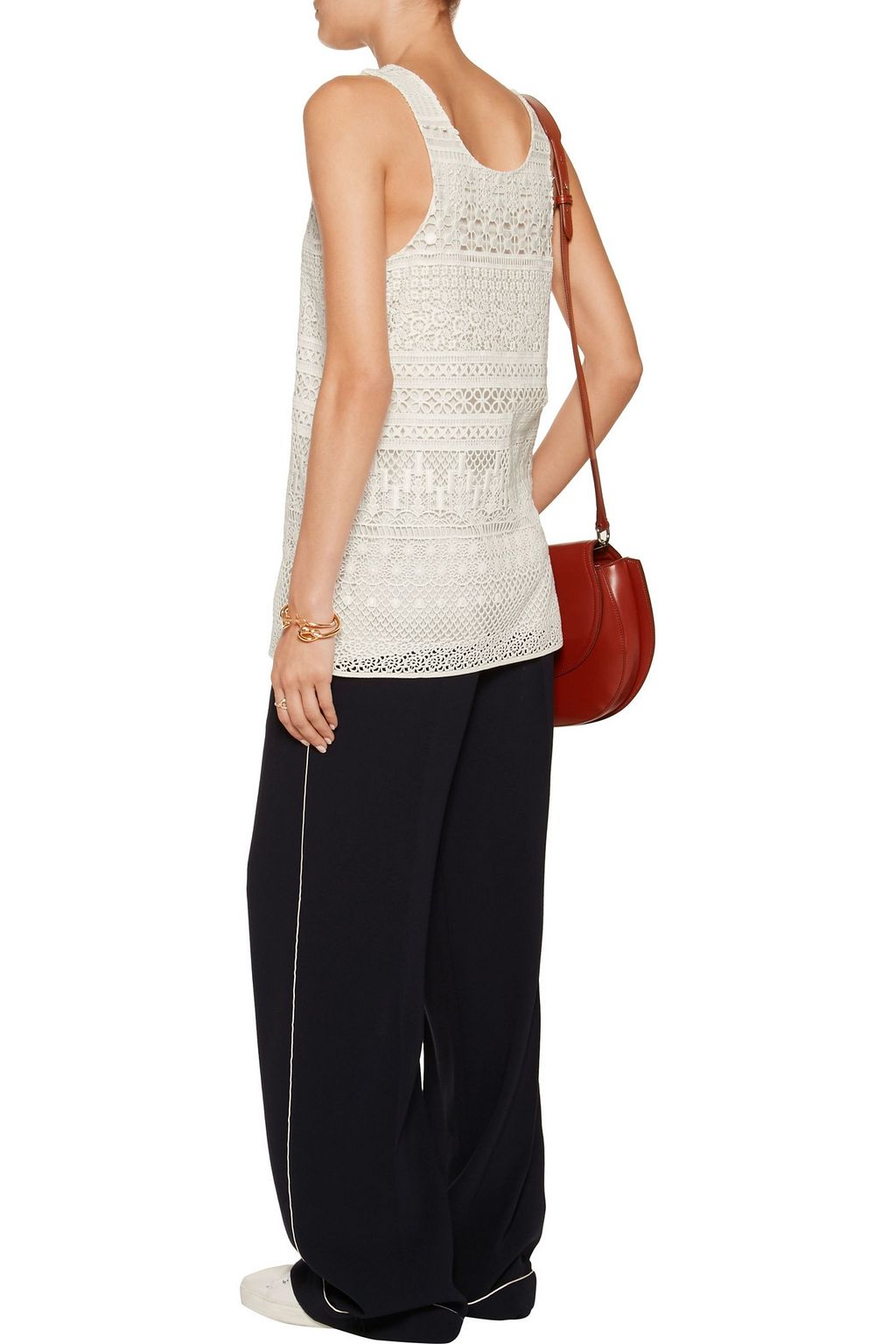CHLOÉ Crocheted cotton-blend tank