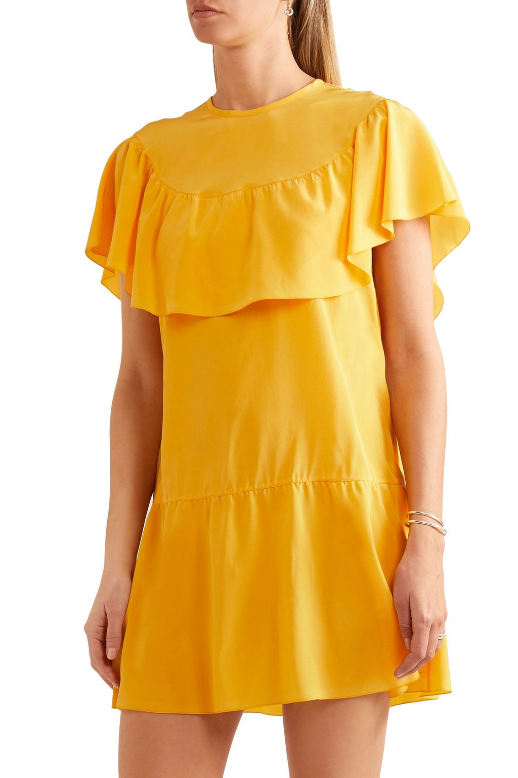 REDVALENTINO Ruffled silk mini dress