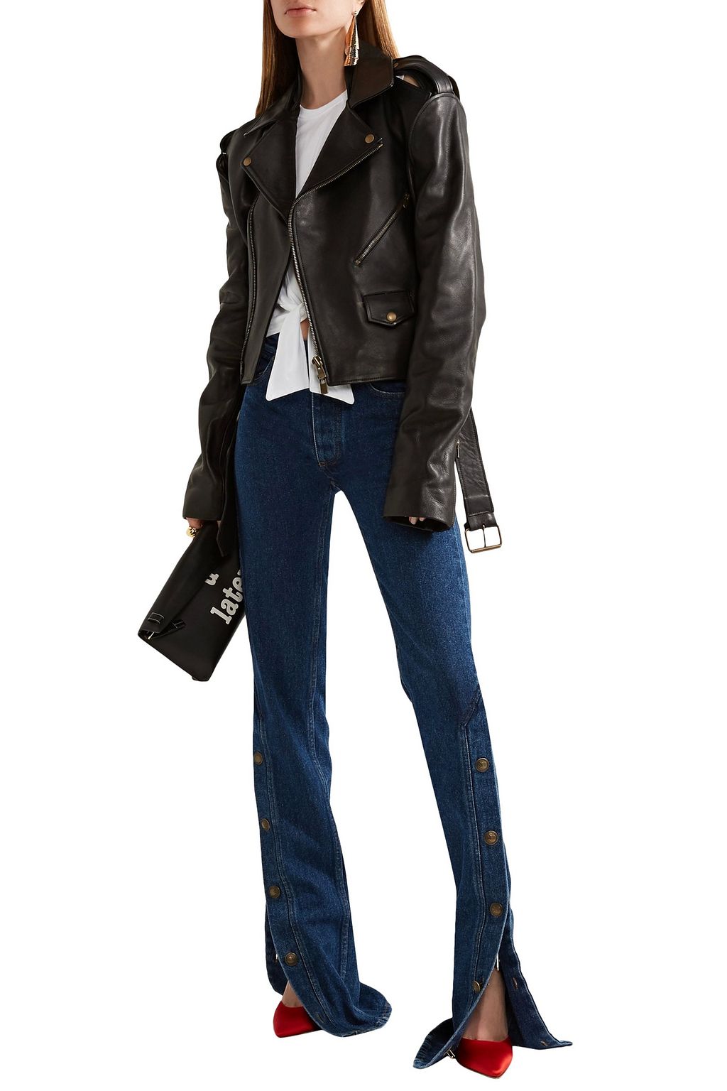 Y/PROJECT Cutout leather biker jacket