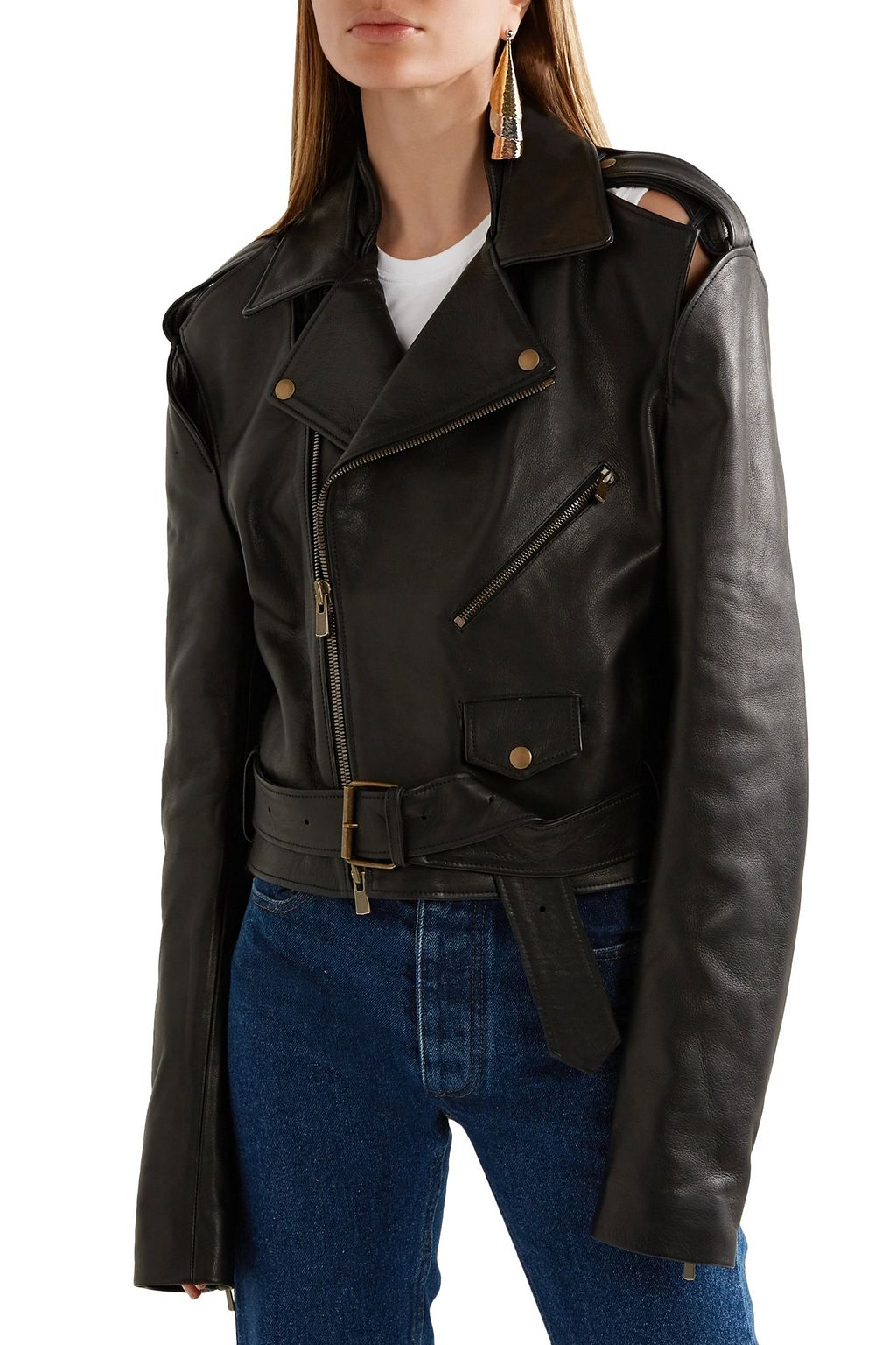Y/PROJECT Cutout leather biker jacket
