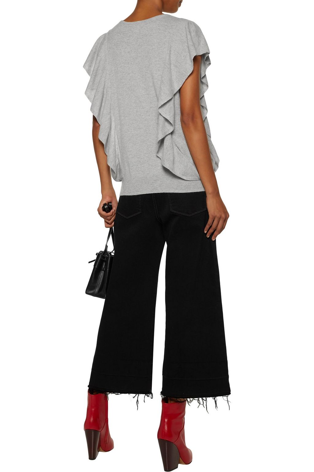 AUTUMN CASHMERE Ruffled cashmere top