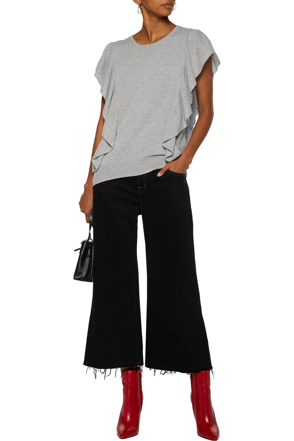 AUTUMN CASHMERE Ruffled cashmere top