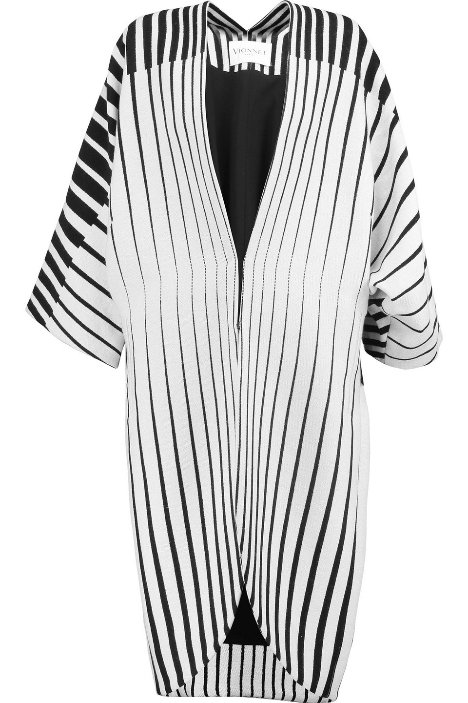 vionnet - striped wool coat - white - it 40
