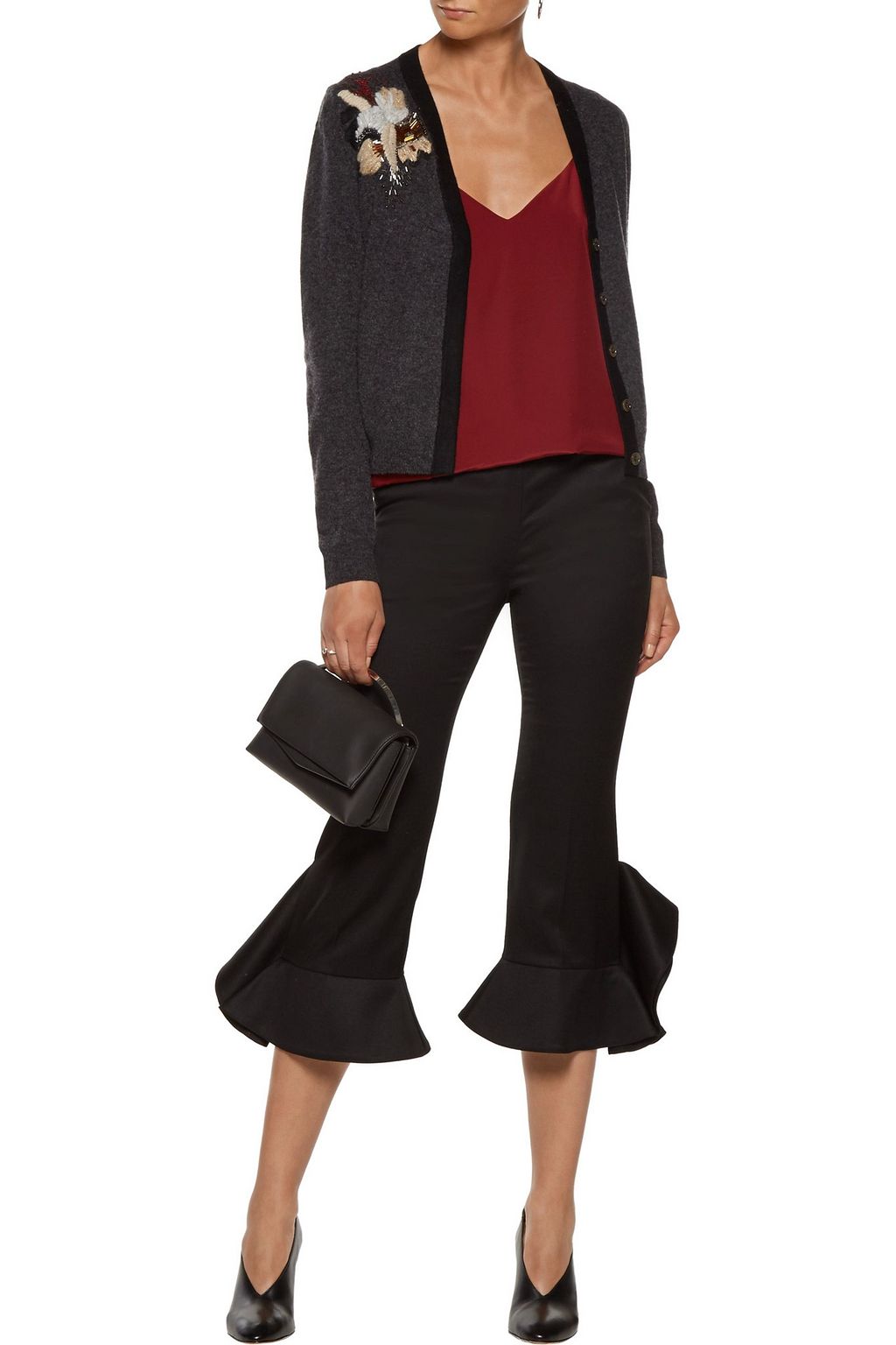 DIANE VON FURSTENBERG Temira embellished wool and cashmere-blend cardigan