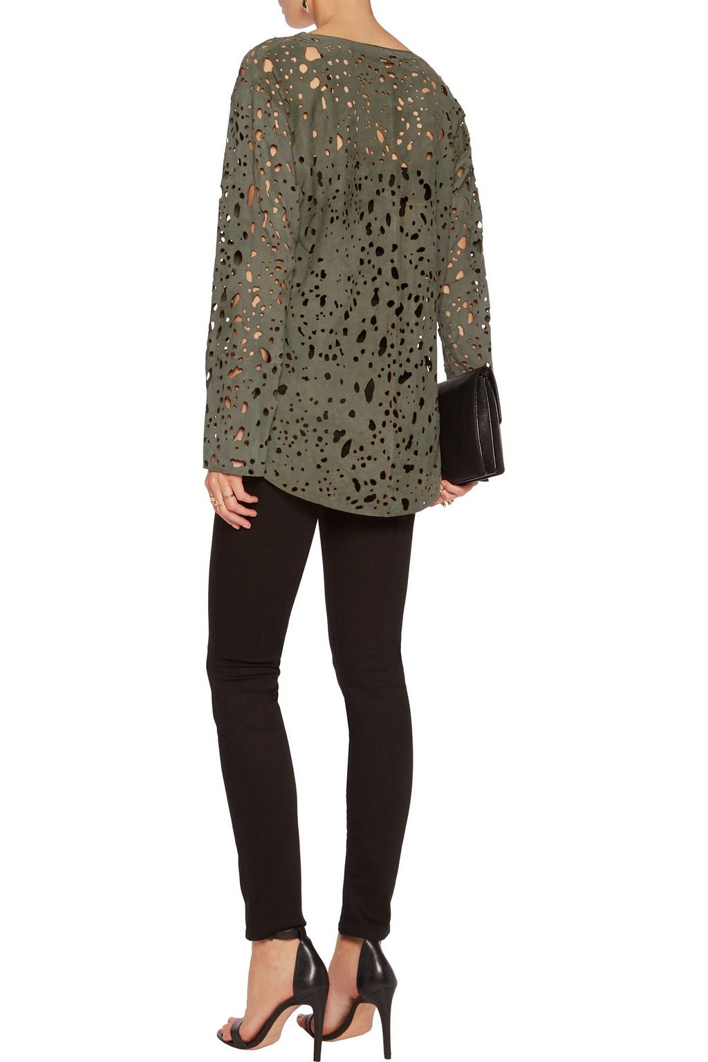 ROBERTO CAVALLI Distressed suede top
