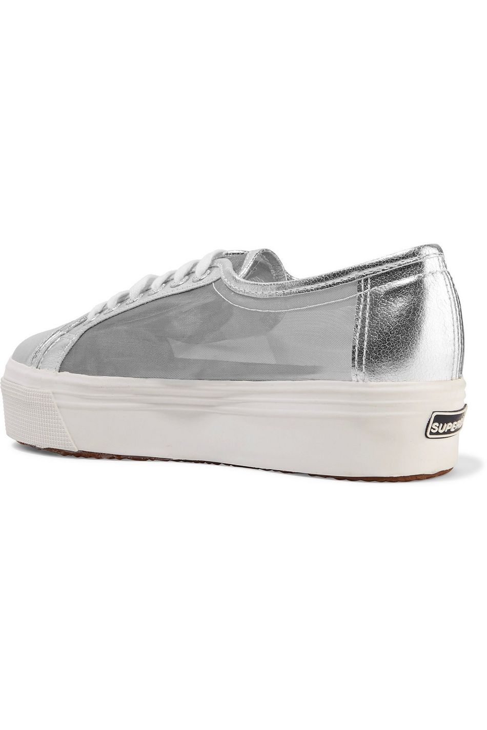 superga silver mesh sneakers