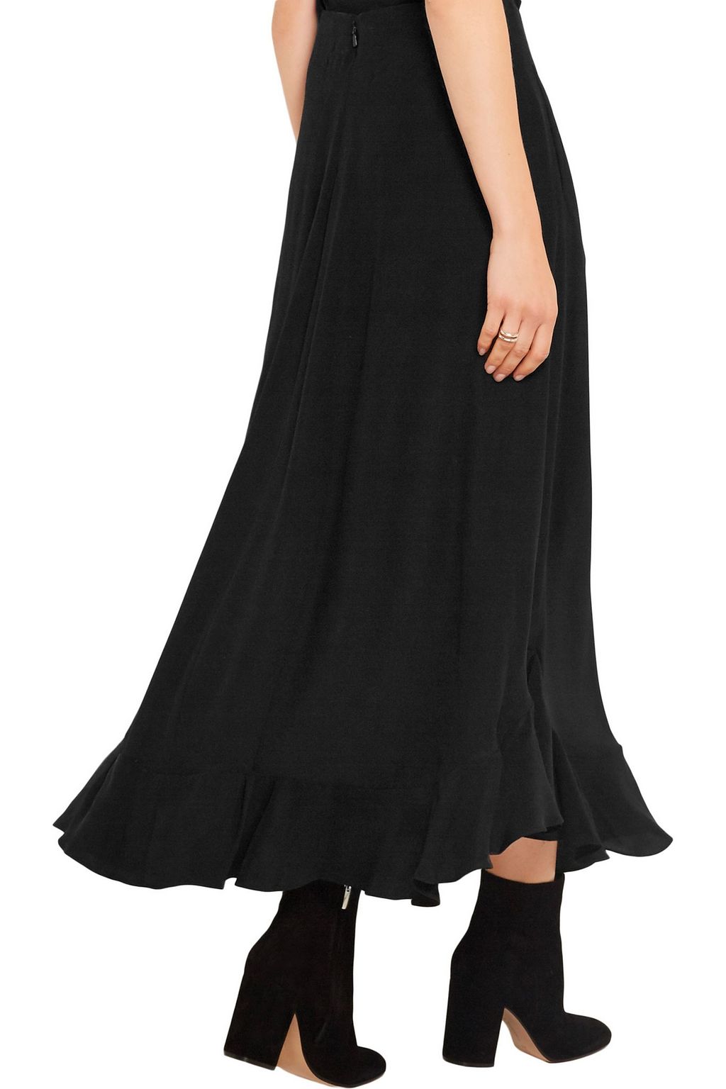 CHLOÉ Ruffled silk-crepe maxi skirt