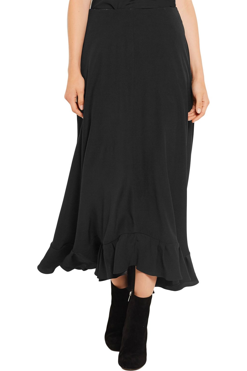 CHLOÉ Ruffled silk-crepe maxi skirt