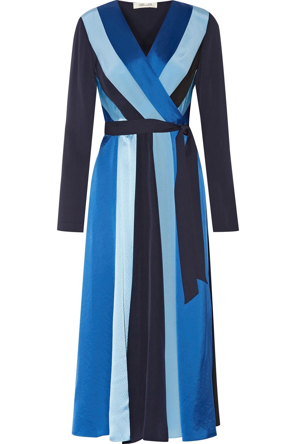 bright blue satin dress