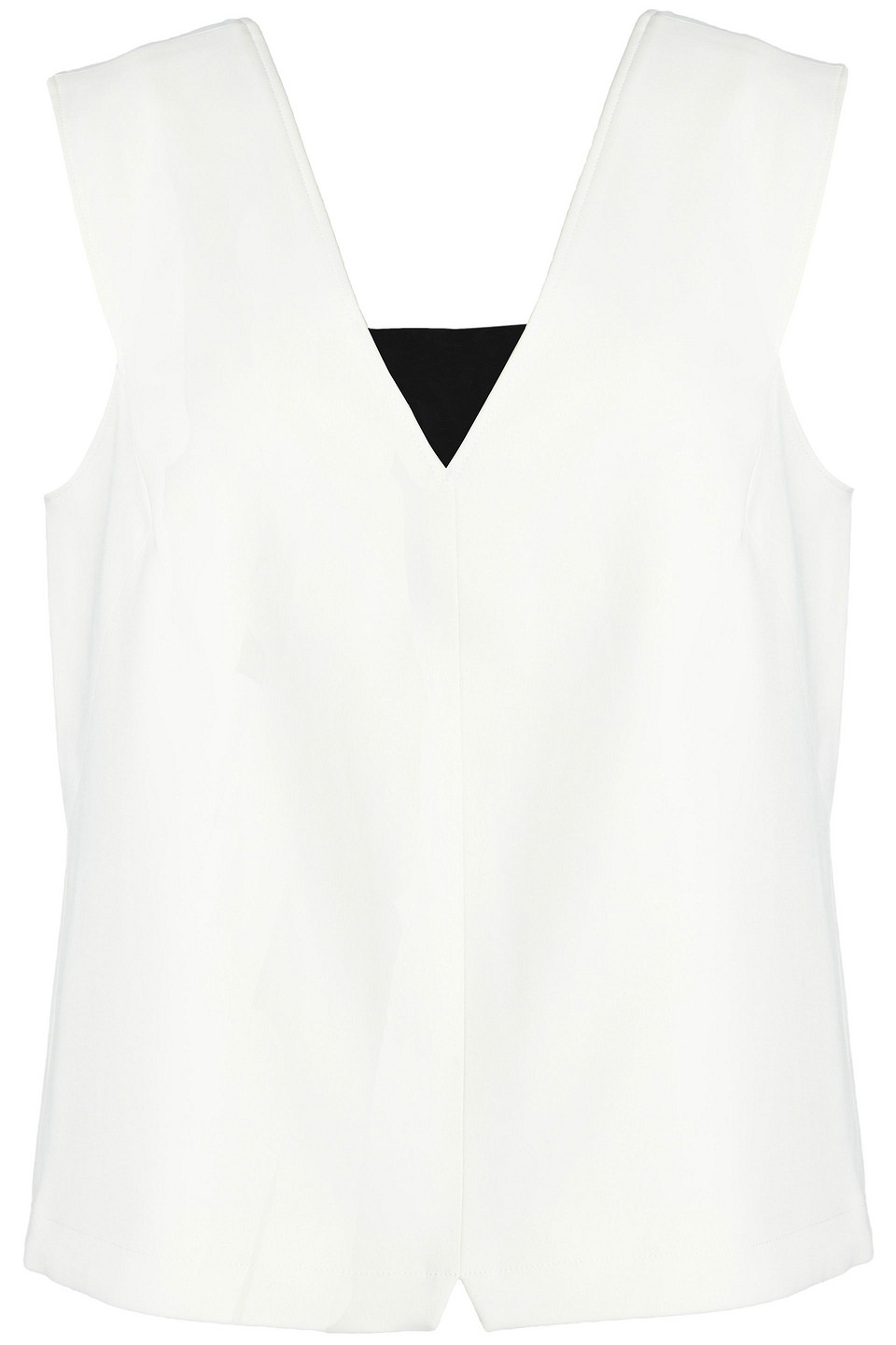 rag & bone - two-tone crepe top - white - xxs