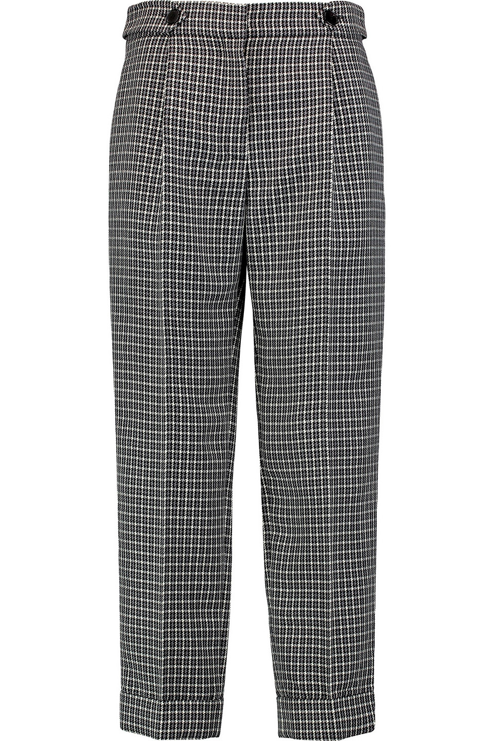 sonia rykiel - houndstooth wool straight-leg pants - gray - fr 42