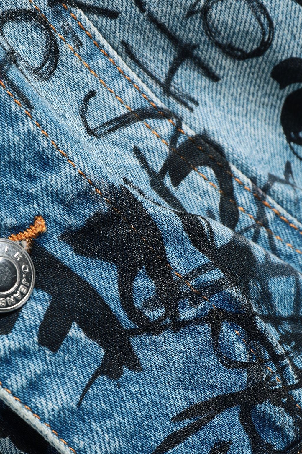 IRO Mary oversized distressed printed denim jacket