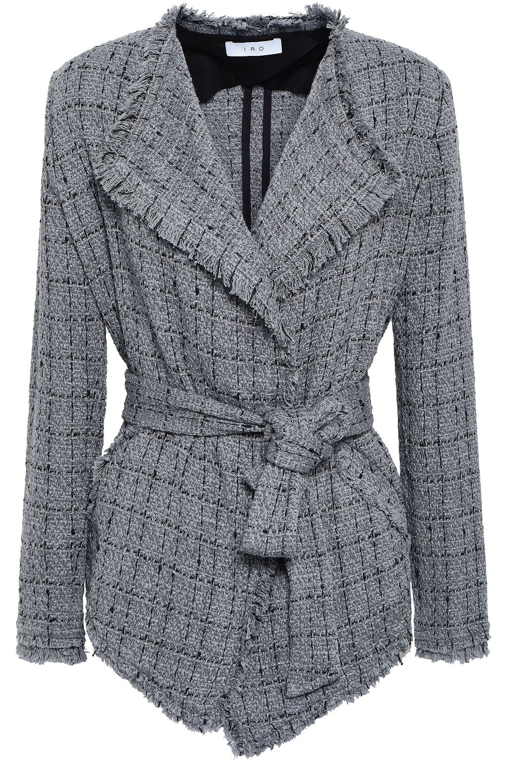 IRO Belted frayed cotton-blend bouclé-tweed jacket Sale up to 70% off  THE OUTNET