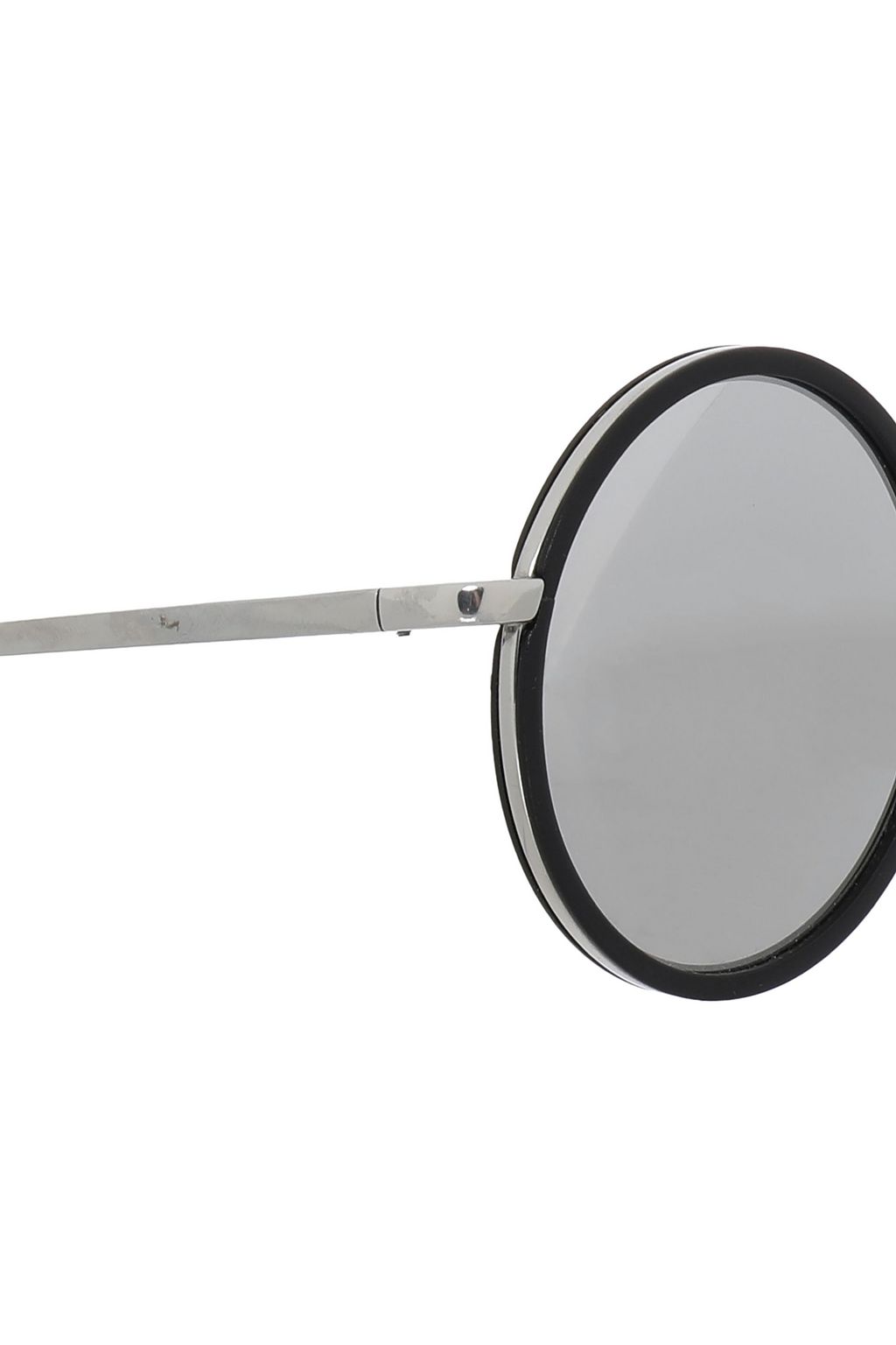 LINDA FARROW Round-frame silver-tone mirrored sunglasses