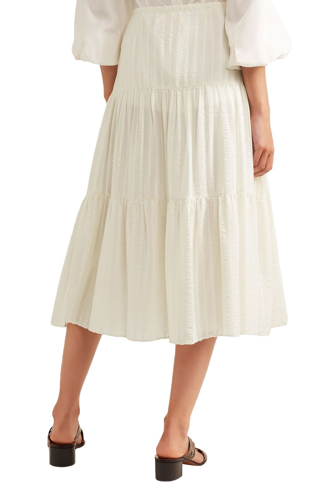 SEE BY CHLOÉ Tiered cotton-blend jacquard midi skirt