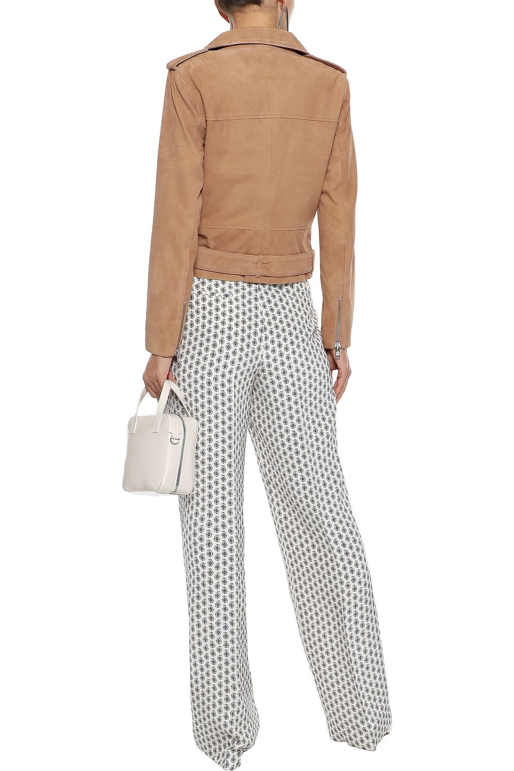 STAND STUDIO Daria cropped suede biker jacket