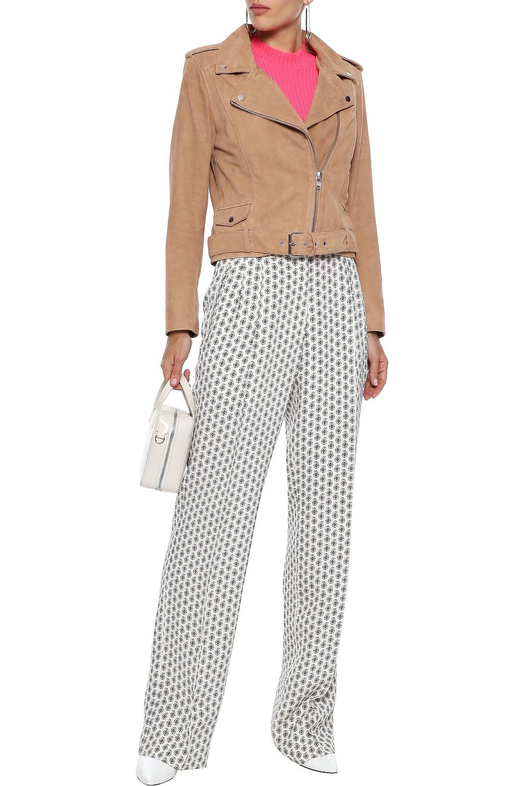STAND STUDIO Daria cropped suede biker jacket