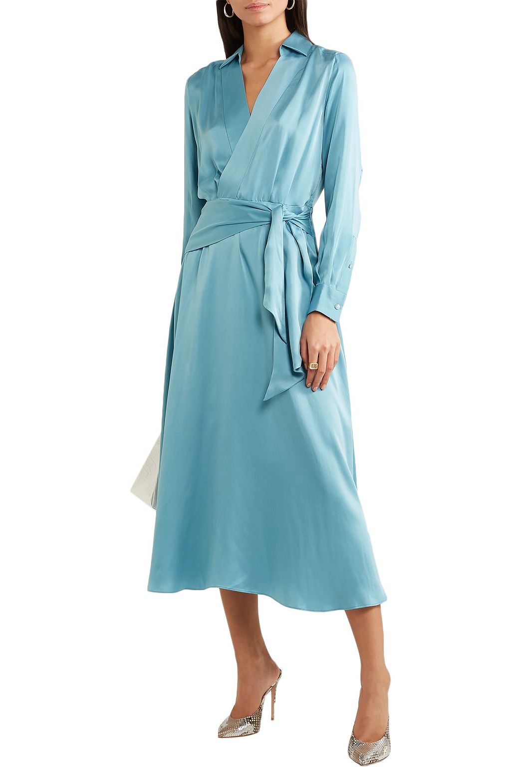 EQUIPMENT Wrap-effect silk-blend midi dress