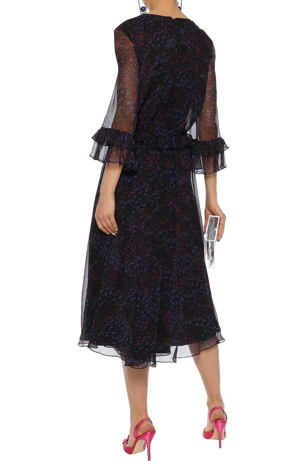 CAROLINA HERRERA Printed silk-georgette midi dress