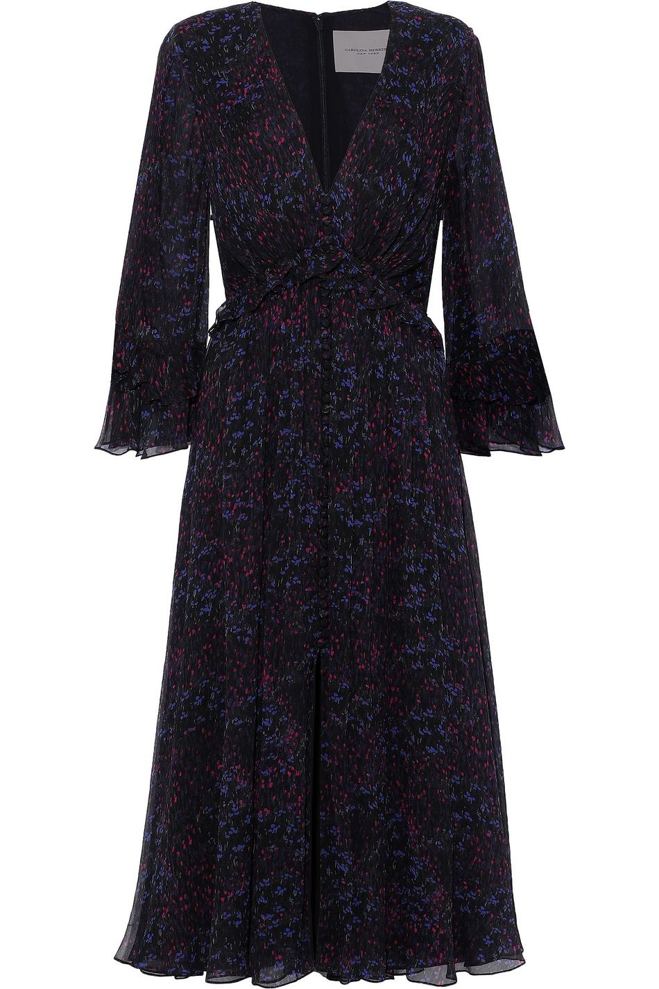 black printed midi dress