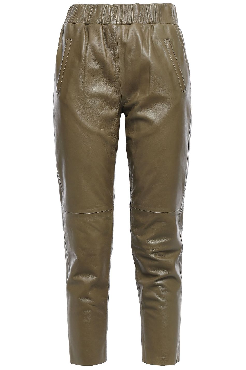 green leather pants